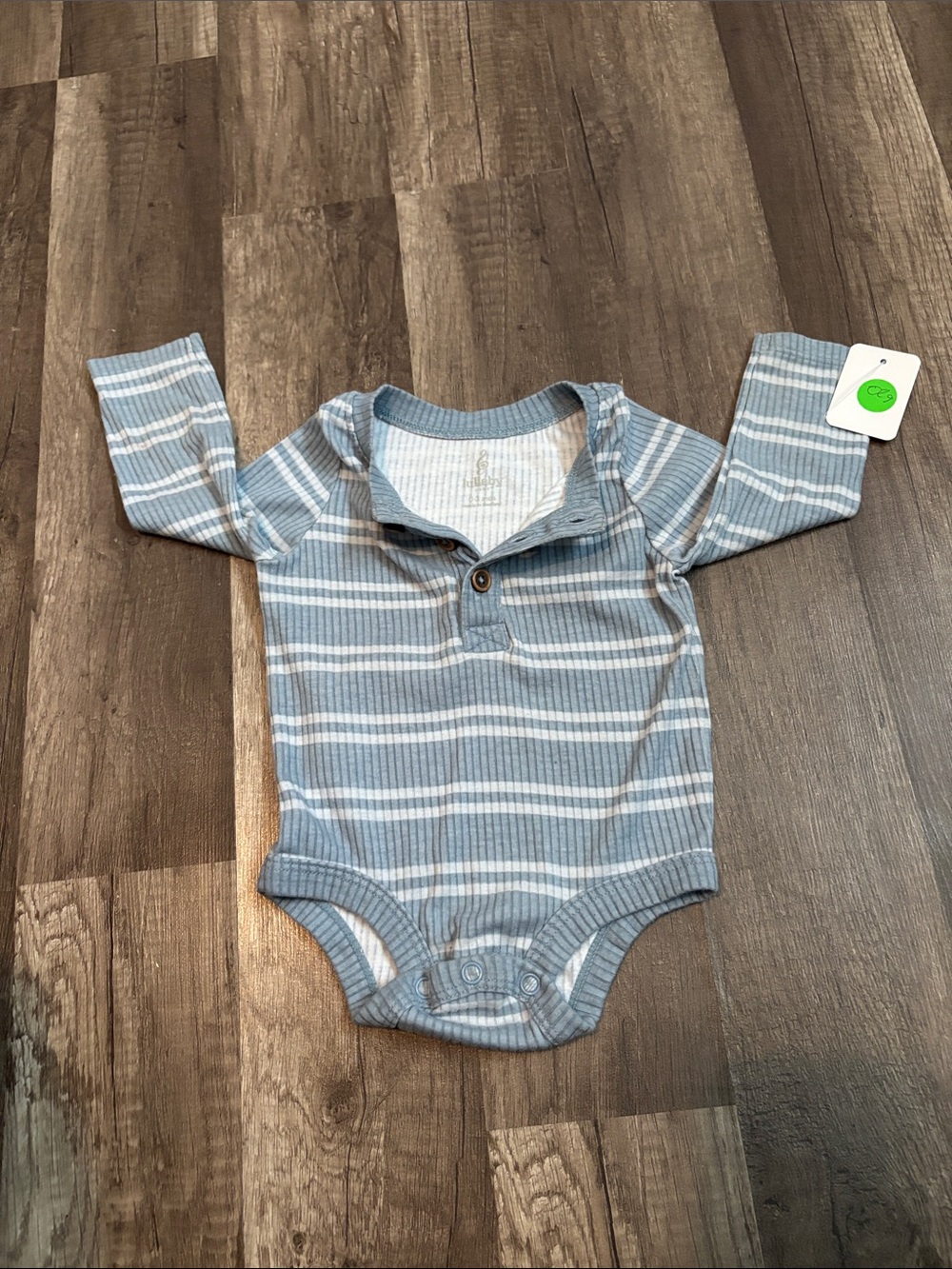 Blue and White Striped Onesie 210